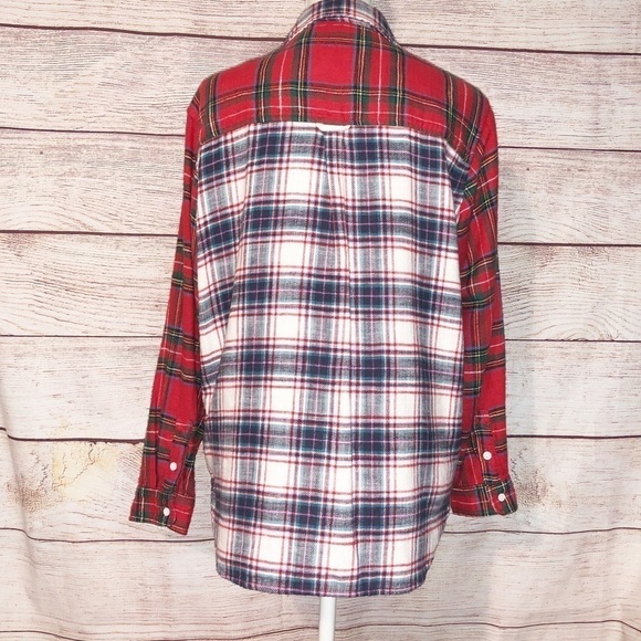 American Eagle Outfitters Red and White Plaid Flannel Size XS - Picture 5 of 12